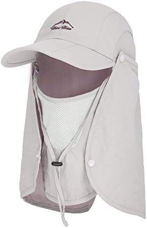 EPYA Outdoors UPF 50+ UV Sun Protection Wind Proof Hat Neck Flap Face Cove,Khaki