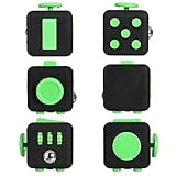 LEDeng Fidget Cube Relieves Stress And Anxiety for Children and Adults Anxiety Attention Toy (Black Green)