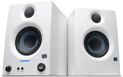 PreSonus Eris 3.5 Gen 2 White Studio Monitors Pair 3.5 Inch 2-Way 50W