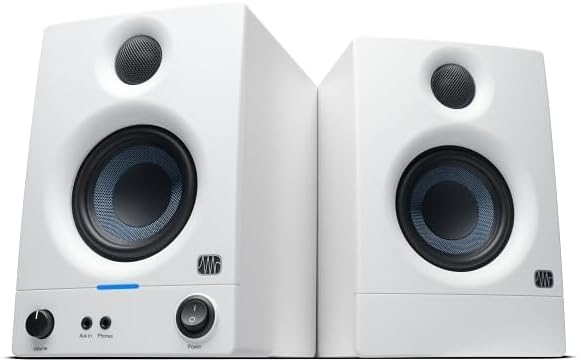 PreSonus Eris 3.5 Gen 2 White Studio Monitors Pair 3.5 Inch 2-Way 50W