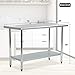 Kitchen Work Table Metal Stainless Steel Work Table with Adjustable Table Foot Scratch Resistent,24 X 72 Inchs