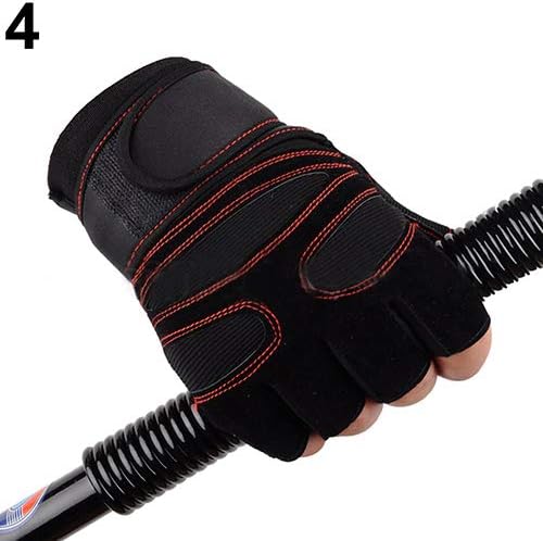 SEGRJ Men's Gym Training Gloves Weight Lifting Anti-Slip Wrist Wrap Workout Half Finger Sports Mittens