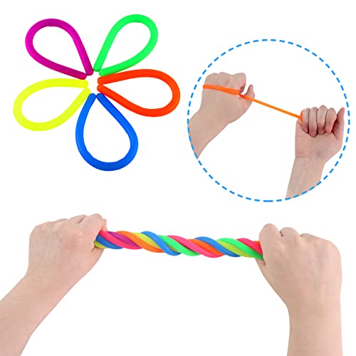 AMOR PRESENT Pop Tubes Fidget Toy, 15PCS Sensory Pop Tubes Fidget Toys for Kids Educational Learning Toys Stress Relief Party Favors