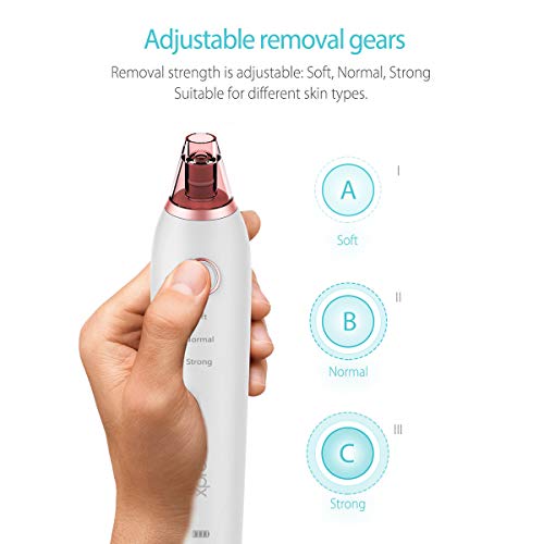 Blackhead Remover Vacuum Facial Pore Cleanser Electric Acne Comedone Extractor Kit USB Rechargeable Blackhead Suction Tool with 4 Changeable Functional Probes
