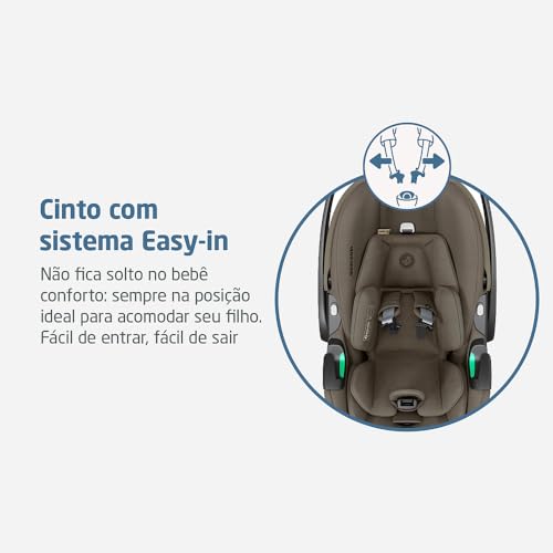 Bebê Conforto Maxi-Cosi, Pebble Pro², com Base Familyfix, Giro 360° Isofix, Twillic Truffle