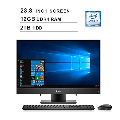 2019 Dell Inspiron 3000 23.8 Inch Full HD Touchscreen All-in-One Desktop (Intel Core i3-7130U 2.7GHz, Dual Cores, 12GB DDR4 RAM, 2TB HDD, WiFi, Bluetooth, HDMI, Windows 10) (Black)