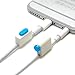 PortPlugs - Aluminum Finish Dust Plug Set - Charger and Headphone Jack Plugs- Compatible iPhone 5, SE, 6, 6s, Plus, iPad Air, iPod 5, 6 – Includes Holders (Blue)
