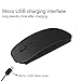 Bluetooth Wireless Mouse for MacBook Air Mac Pro Laptop Computer iPad Pad PC Laser Optical Rechargeable Mini Slim Silent Mouse Widely Used Desktop Hp iMac (Matte Black)