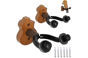 SPHAIYA Ukulele Wall Mount Hanger Stand 2pack Wooden fits Mandolin Ukele, Banjo Hanger,Ukulele Keeper in Home and Studio,Music Shops, Museums, and Trade Show
