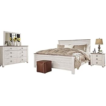 Amazon.com: Ashley Willowton 4PC E King Panel Bedroom Set ...
