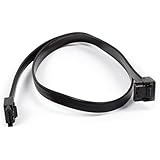 Monoprice 108780 24-Inch SATA 6Gbps Cable with Locking Latch 90 Degree to 180 Degree, Black