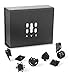 808 Ave. Stainless Steel Stud Clip On Earrings Set: Black Magnetic Gauge Cheater Ear Rings for Men & Women - 8 Pieces