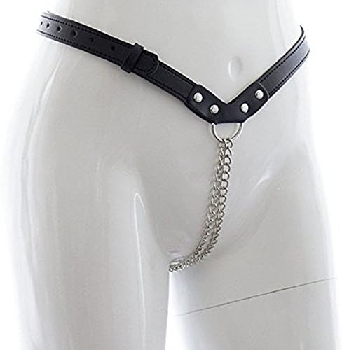 Yebeau Women's Sexy Iron Chain Clothes, Leather Chained Clothes, Hot Sexy Adult Toy Panties Leather Pants
