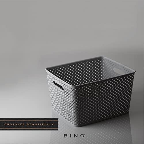 BINO Plastic Basket, Extra Large Grey THE PLAIT COLLECTION