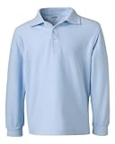 French Toast School Uniform Boys Short Sleeve Pique Polo Shirt, Blue, Medium (8)