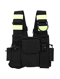 Chaleco de rescate, arnés de radio para el pecho, funda de transporte universal para radio, funda para chaleco de dos vías para radio Walkie Talkie, kit de chaleco táctico