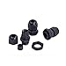 100pcs Waterproof PG9 Cable Gland Connector Black Plastic Adjustable IP68 M16 Thread Cable Gland with Locknut Rubber Ring for 4-8mm Wire