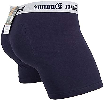 Allure PlusMen's Padded Butt Enhancer Hip-up Boxer Panties Underwear Brief (M (10~12), Navy)