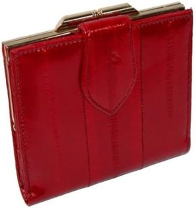 MJ Masters Womens Eel Skin Small Credit Card Wallet, Red
