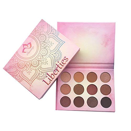 Aolailiya 12 Colors Liberties Eye Shadow Palette-Highly Pigmented Matte + Shimmer makeup Nudes Warm Natural Bronze Neutral eyeshadow palette