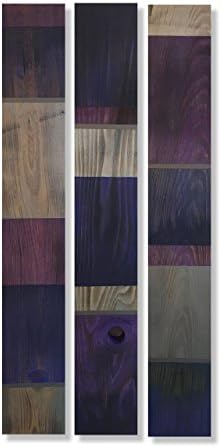 Modern Farmhouse Wood Wall Hanging, Purple and Grey, Rustic 3 Panel Wood Wall Art