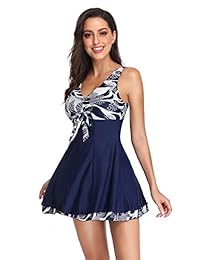 MiYang traje de baño acolchado de una pieza con estampado de cintura alta para mujer