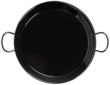 La Valenciana Paella-Pfanne Vaello, Stahl emailliert, Induktion, Schwarz, 30 cm