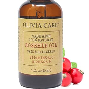 Rosehip Seed Oil Serum By Olivia Care – 100% Natural Moisturizer for Face, Body & Skin. Packed with Vitamins E, C, A…