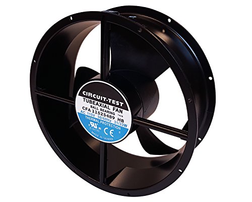 Circuit-Test 115VAC Industrial Cooling Fan 254 x 89mm- 550CFM with Push Terminals, Ball Bearings, Die Cast Aluminum Frame