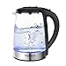 Topwit Electric Kettle Water Heater Boiler, Glass Cordless Tea Kettle 2 Liter with LED Light, Stainless Steel Inner Lid and Bottom, Fast Heating with Auto Shut-Off and Boil Dry Protection