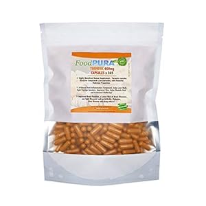 Food PURA Turmeric Curcumin Supplement 365 x Capsules 600mg HIGH Strength 365 Days Suitable for Vegetarians & Vegans Manufactured in The UK by FoodPURA