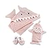 Baby Aspen Baby Girls 4pc Bath Time Gift Set Hooded Towel, Pink, 4 Piece Set US