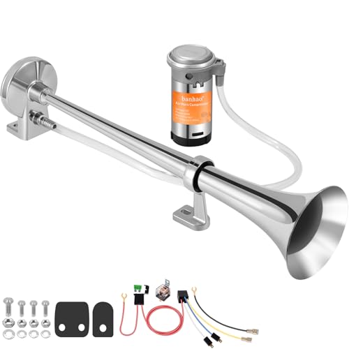 Train Horn for Truck 12v, 12 Volt Air Horns Super Loud Truck Air Horn with Compressor for Any Vehicles Train Car Ship Boat, Motorcycle