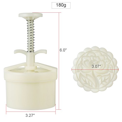 180g 5pcs Cookie Stamps Thickness Adjustable Moon Cake Mold Set, Cookie Press DIY Decoration Hand Press Cutter Cake Dessert Mold
