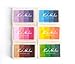 SBYURE Craft Rainbow Ink Pad,Set of 6 DIY Multicolor Craft Stamp Ink Pads Rainbow Finger Ink Pads for All Ages,24 Colors