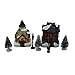Lighting up Christmas Doll Figurine Tiny Resin House Building (Church House set of 2)