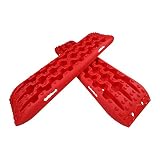 X-BULL New Recovery Traction Tracks Sand Mud Snow Track Tire Ladder 4WD (3Gen, Red)