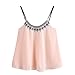 Napoo Womens Vest, Casual Sleeveless Chiffon Embroidered Cami Top