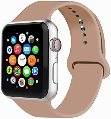 for Apple Watch Band, Foureight Durable Soft Silicone iWatch Strap Replacement Sport Band for Apple Watch Band Series 3 Series 2 Series 1 Sport, Edition (Walnut, 40mm(38mm) S/M)
