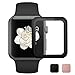 [Updated Version] AUNEOS Apple Watch Screen Protector, Apple Watch 38MM Screen Protector [2 in 1] [Full Coverage] Apple Watch Series 2 Tempered Glass Screen (38mm, Black)