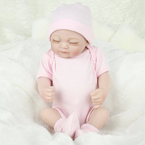 Joykit Reborn Doll, 11 inch Mini Doll Reborn Full Silicone Reborn Baby Doll Girls Toys Lifelike Doll Pink Christmas Gift for Children