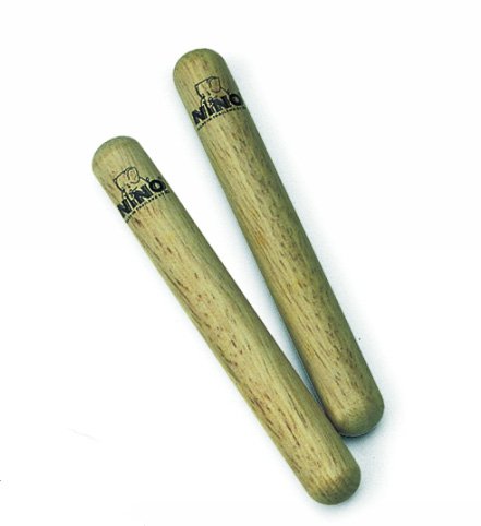 Nino Percussion NINO502 5" Small Natural Wood Claves, Pair (VIDEO)