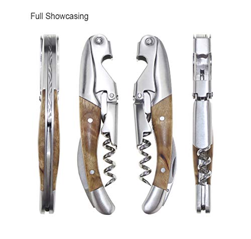 Dealight Waiters Corkscrew - Premium Rosewood All-in-one Corkscrew, Bottle Opener and Foil Cutter