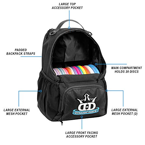 Dynamic Discs Cadet Disc Golf Backpack Black/Black Frisbee Disc