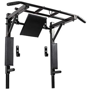 Wandmontage Pull Up Bar en Dip Station Multi-Grip Chin Up Bar Dip Stands Compacte Power Tower voor Indoor Thuis Gym…