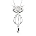 Mix 6 Different Designs 925 Sterling Silver Cage Pendants (Butterfly, Heart, Flower, Fox, Dragon, Pig)