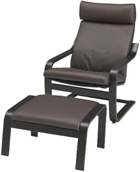 Amazon Com Ikea Poang Chair Armchair And Footstool Set With Dark