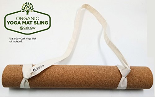 Yoga Mat Sling Adjustable Carry Strap - GOTS Organic Cotton 71" Long x 1.5" Wide - Thumbnail 2