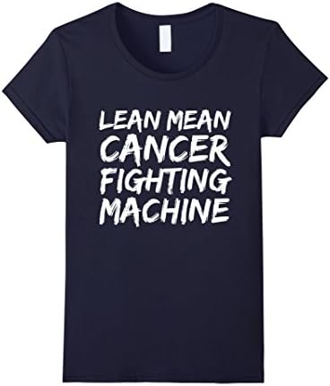 Women's Lean Mean Cancer Fighting Machine T-shirt Survivor  Large Navy