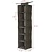 SONGMICS 6-Shelf Hanging Closet Organizer Sturdy Collapsible Storage Shelves for Clothes and Shoes Brown URCH08K